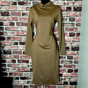 Tan turtleneck midi
